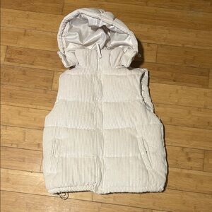 Bagatelle Cream Quilted Hooded Vest